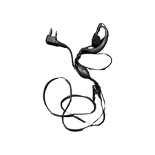 two-way radio earpiece with a microphone and PTT (Push-To-Talk) button