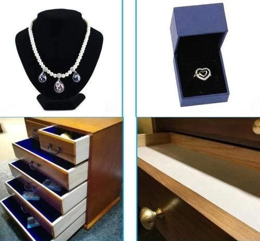 Tela de fieltro autoadhesiva, forro de cajón de terciopelo suave, tela de terciopelo hágalo usted mismo para arte y Foto 3 de 4