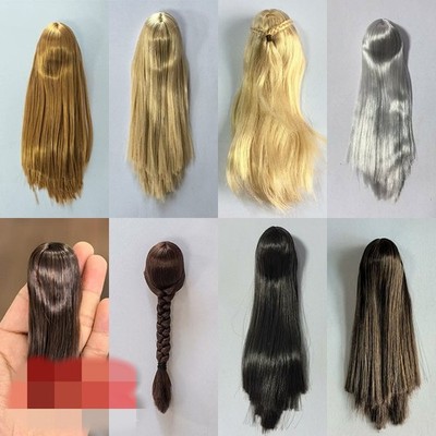 1/6 Female Hair Cover Wig Straight Curly Wavy Model Fit YMT I8 TOYS 12'' Head