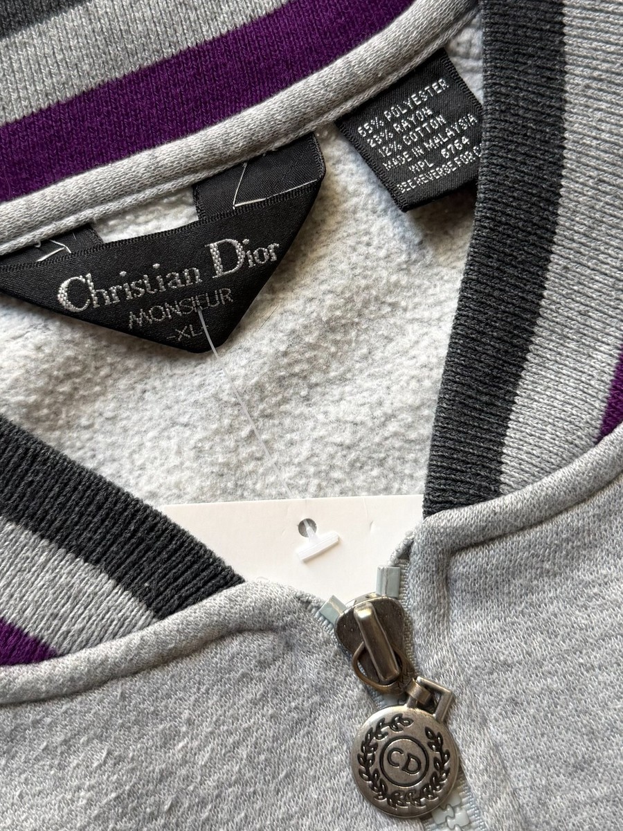 Vintage 90s Christian Dior Monsieur Zip-Up Sweater XL | eBay
