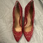 INC Macys Women’s Red Lace Rhinestone Pointed Toe Heels Pumps US 7 — photo 3