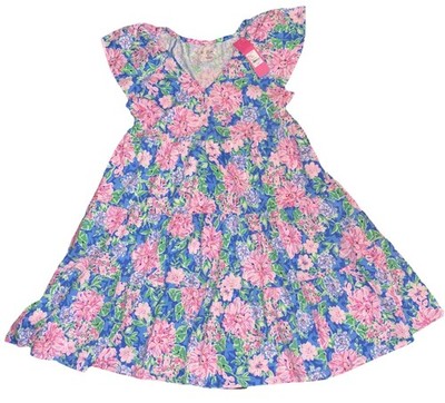 NWT Lilly Pulitzer  Kawai Flutter Sleeve Dress Multi Spring In Your Step Size S