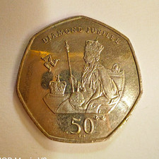 Isle of Man 2012 50p Coin   Diamond Jubilee Circulated