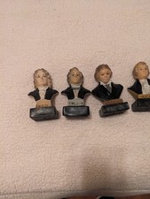Vintage  Composers Bach, Mozart, Schu 5" Bust Statue Rubber  Bartoplas Colombia