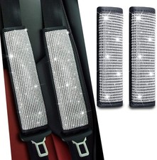 JDDRY 2-Pack Bling Seat Belt Covers,Bling Seat Belt Covers for Womens,Car Seat B