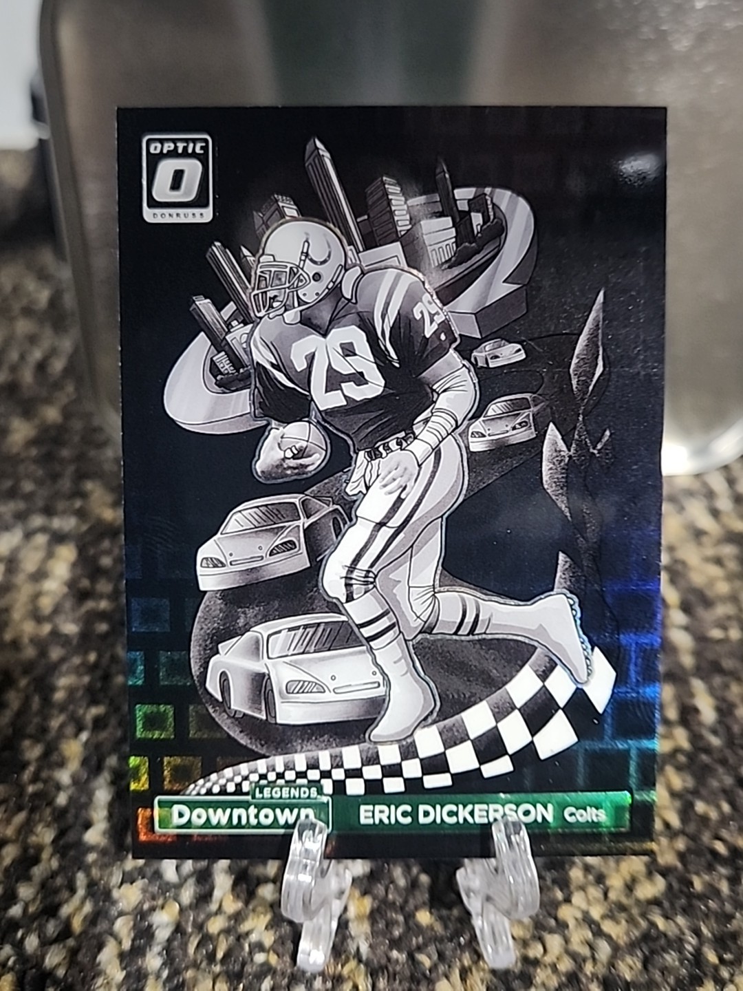 Eric Dickerson #7 2024 Donruss Optic Black Pandora Downtown Legends #10/25