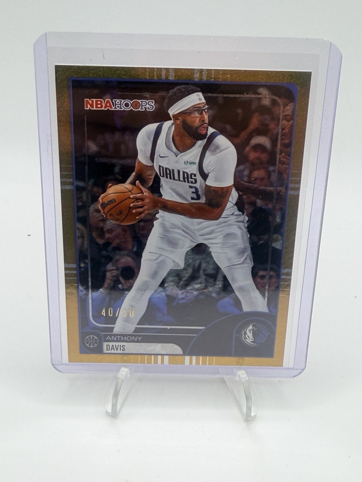 Anthony Davis 2025-26 Topps NBA Hoops 14/50 Gold Pixel Burst Mavericks #108