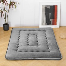 Futon Mattress Queen Grey Thicken Sleeping Mattress for Floor Folding Mattres...