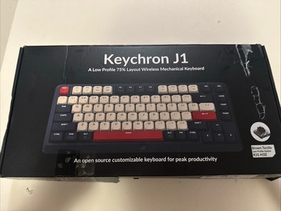 Keychron J1 Low Profile Wireless Mechanical Keyboard, 2.4 GHz Bluetooth QMK 75%