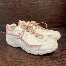 Easy Spirit Walker Women's Shoes Size 8.5 White Pink Leather Textile Comfort