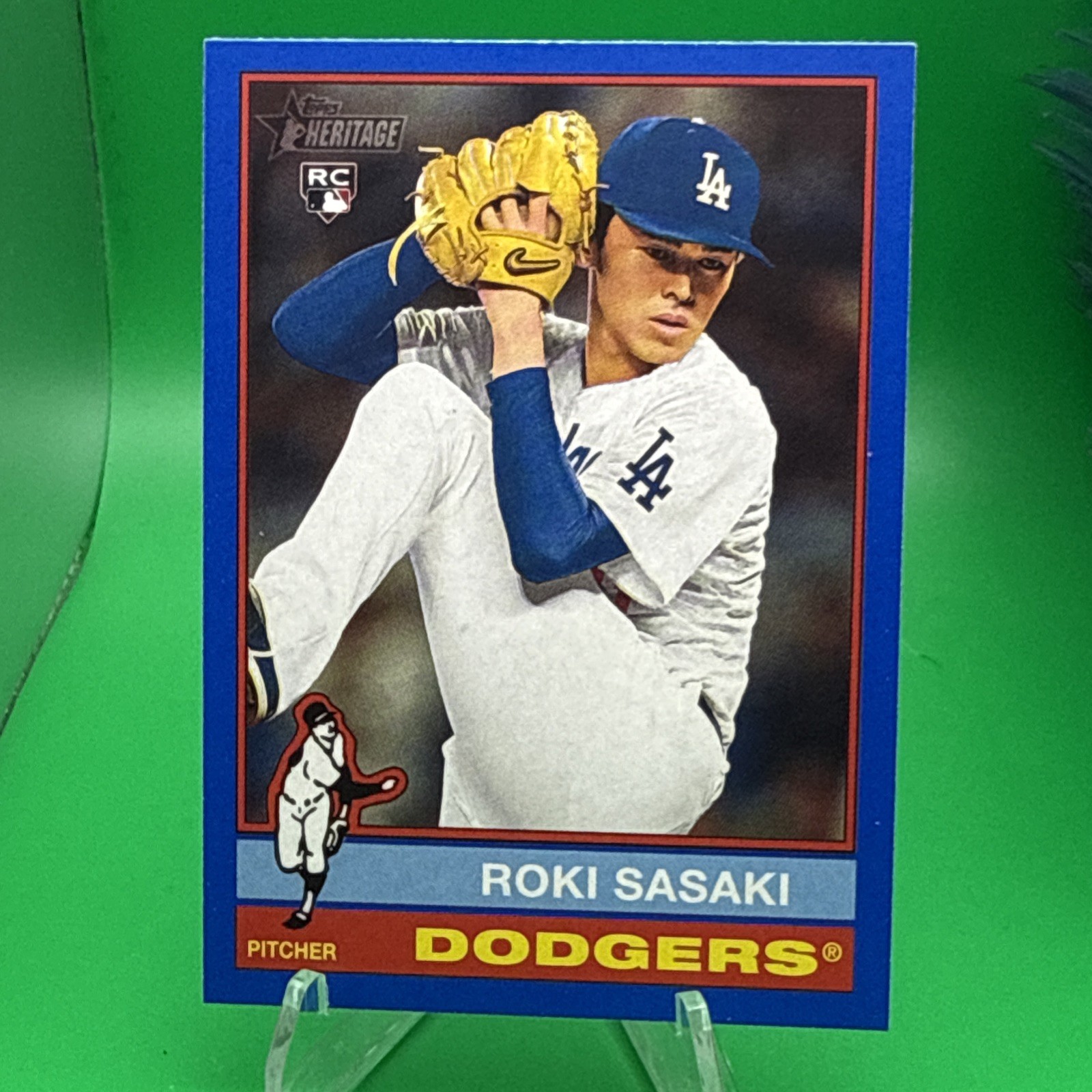 2025 Topps Heritage Roki Sasaki RC Dark Blue Border Rookie #224 Dodgers