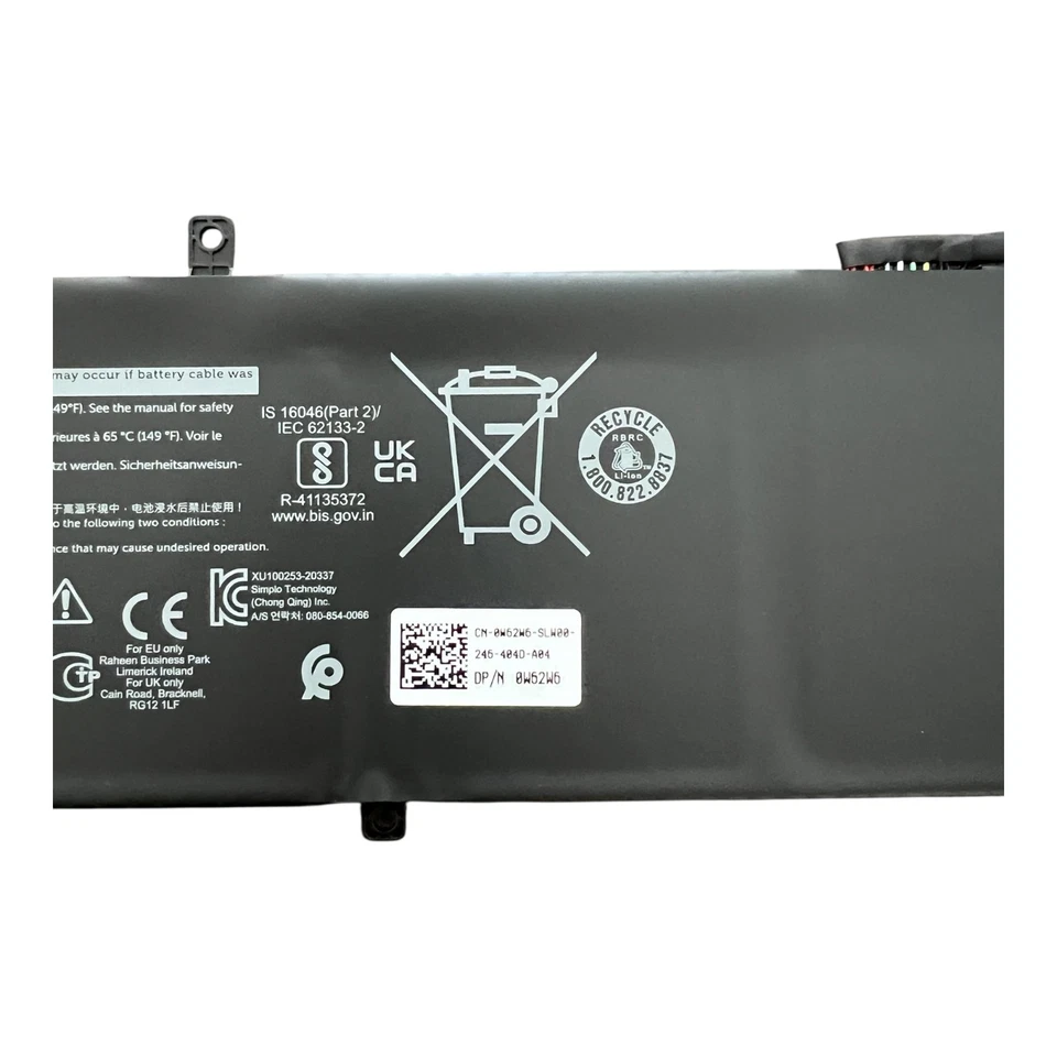 New Genuine Dell Inspiron 7500 7501 7700 97Wh 6-CELL 11.4V BATTERY 4K1VM W62W6 - Image 3 of 4