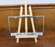 Vintage Keep On Buggin License Plate Frame Volkswagen Vw Bug Bus Beetle
