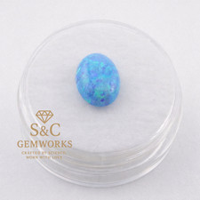 Light Blue Lab Created Opal Cabochons Oval - 7mm x 9mm
