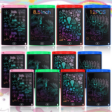 12 Pack LCD Writing Drawing Tablets 8.5 Inch Bulk Colorful Doodle Board Erasable