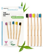 The Humble Co Bamboo Toothbrushes, 5 Pack - Ultra Soft 1 Count Pack of 5