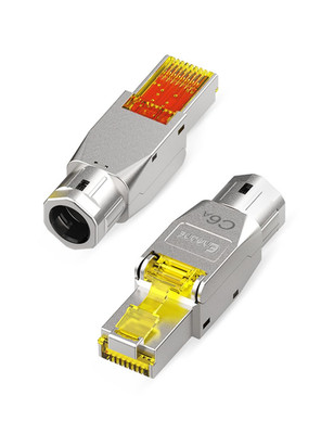 CAT6A RJ45 Connector Tool-Free Shielded CAT6A Connector Toolless for 23 to 26 AW
