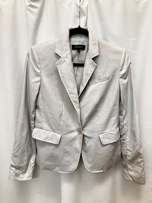 Talbots Tan Cream Cotton 2-Button Business Blazer Size 2 Fitted Structure Career