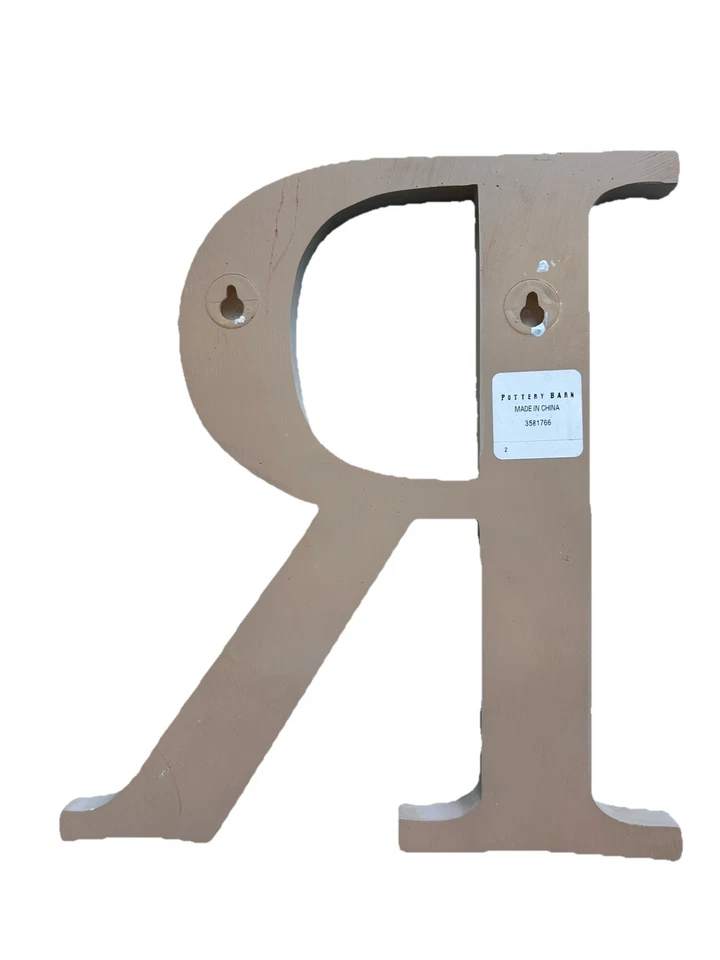 Colgante Pottery Barn letra mayúscula inicial "R" blanco roto Foto 2 de 4