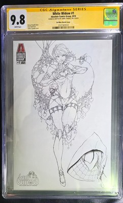 White Widow #1 CgC 9.8 Signature Series Jaime Tyndall Signature With Sketches