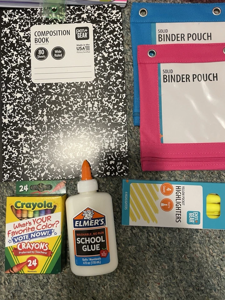 Pacote com 27 materiais escolares, notebooks de néon, marcadores, pastas, lápis……….mais - Imagem 4 de 4