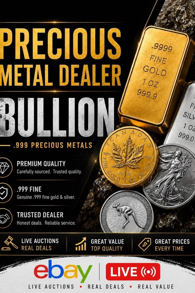 HUGE RANGE GOLD SILVER BULLION $1 STARTS