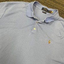Polo Ralph Lauren Polo Shirt Mens XL Light Blue Good Classic Fit Short Sleeve