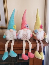 Spring Gnome 16 inch seated weighted tabletop plushies Lot of 3