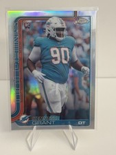 2025 TOPPS CHROME FOOTBALL REFRACTOR KENNETH GRANT SILVER ROOKIE RC