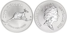 Australia 1 Dollar 1994 Kangaroo, 1 Ounce Fine Silver BU 127972 41.77 per troy oz