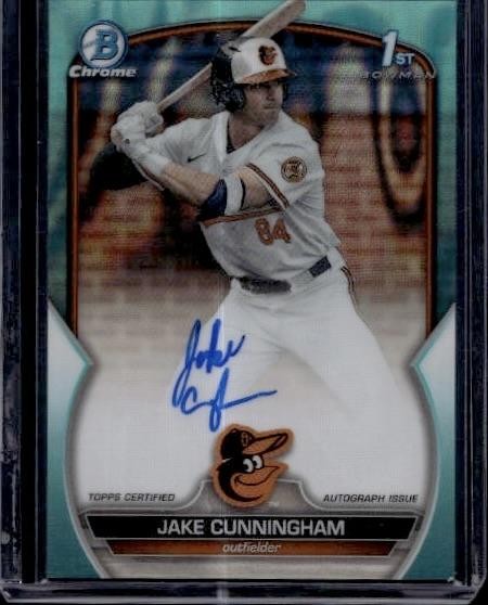 2023 Bowman Draft #CDA-JCU Jake Cunningham Chrome Prospect Auto Aqua Lava /199