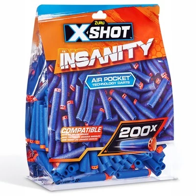 Zuru X SHOT Insanity Blaster Paquete de Recarga de 200 Dardos de Espuma