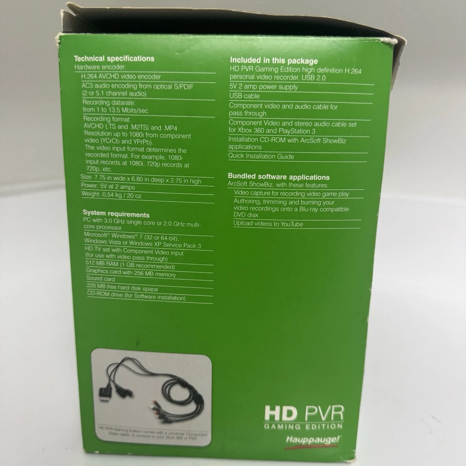 HD PVR Gaming Edition Model 1445 Hauppauge XBox 360 PS3 Brand New Never Used - Image 4 of 4