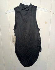 A New Day Women's Gray Sleeveless Mock Neck Bodysuit XS Solid Body Compression