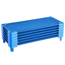 Stackable Kiddie Cot, Pack of 6, Portable Toddler Nap Cots, Standard Size 52" L