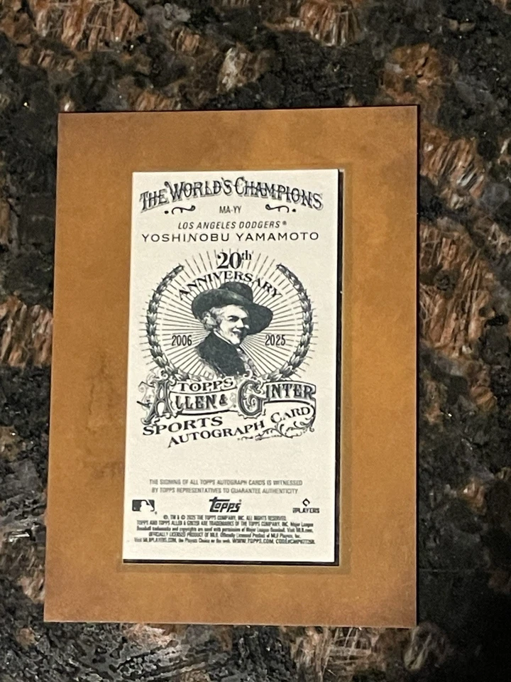 2025 Allen & Ginter Yoshinobu Yamamoto Auto Red Ink /10 - Image 2 of 2