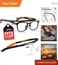 Safety Glasses Over Eyeglasses Polycarbonate UV 100 ANSI Z87 Impact