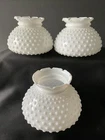 Set Of 3 Vintage Milk Glass Hobnail Glass Lamp Globes/Shades