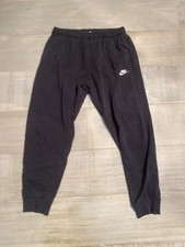 Nike Pants Mens Size Medium Black Swoosh Track Joggers Sweatpants 