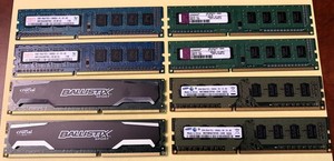 Mixed Lot of 8 Computer Memory Ram Sticks Assorted Types Brands Size