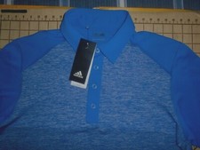 MENS SMALL ADIDAS BLUE/HAZY BLUE POLO SHIRT - NWT