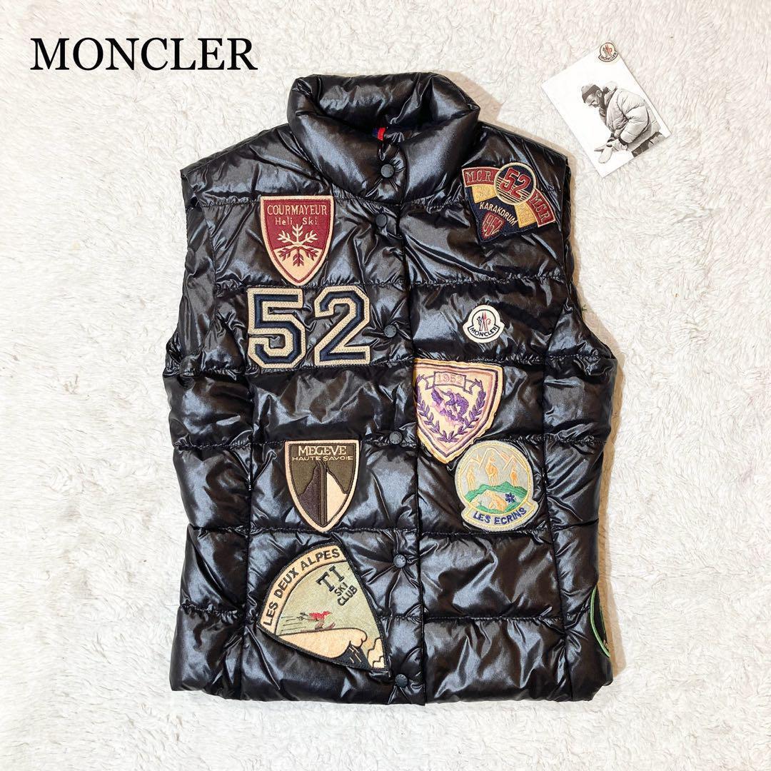 Moncler K2 Special Patch Down Vest Shiny Black Women's Size Moncler K2 Special Patch Down Vest Shiny Black Women's Size