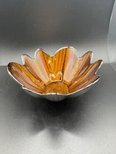 Serving bowl Floral Mini serving Dish Orange