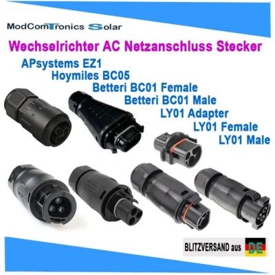 MARKENLOS Betteri, Hoymiles, APsystems Wechselrichter Stecker/Buchse BC01, BC05, EZ1, LY01