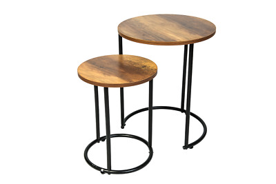 Runder Satztisch 2er Set Beistelltisch Couchtische Wohnzimmer Möbel