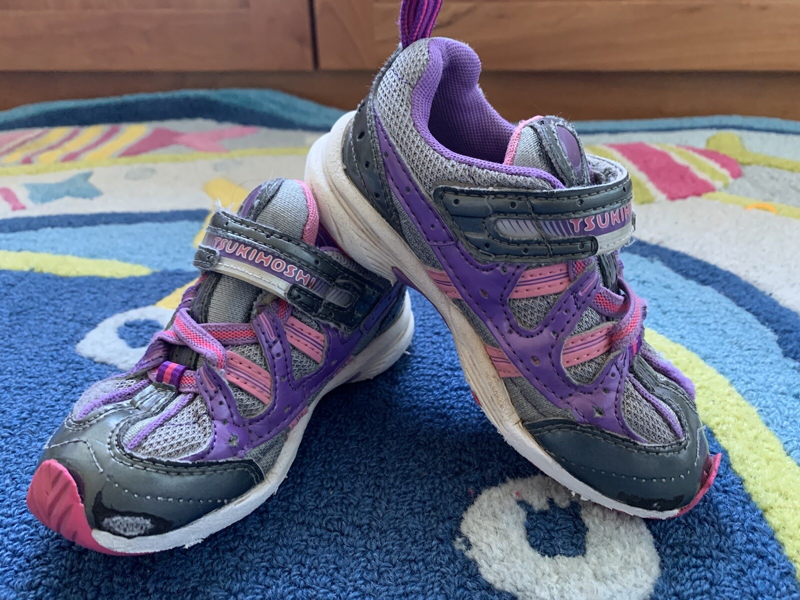 Tsukihoshi Japan Girls Child 20 Purple Pink Silver Sneakers Trainers Sz 9/25.5EU