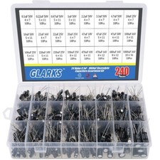 Electrolytic Capacitor Assortment Kit 24 Values 240pcs 0.1uF to 1000uF 10V 16V