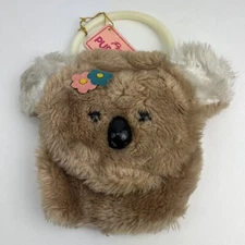 Vintage Russ Berrie & Co. Kids Plush Koala Bear Purse Pets Handbag 1990s