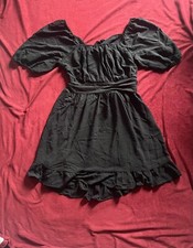 Fuinloth XXL black dress for women; new with tags and never worn; open tie back