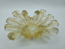 MCM Gold Cordonato Murano Art Glass Barovier Toso Sea Anemone Splash Bowl
